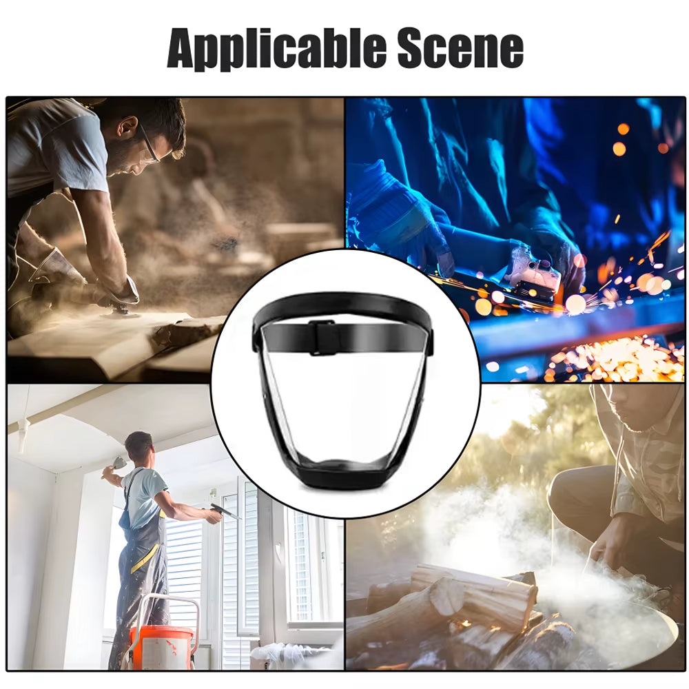 Work Protection Mask Full Face Protector Shield Transparent Facial Protector Face Protective Screen Kitchen Accessories Gadgets