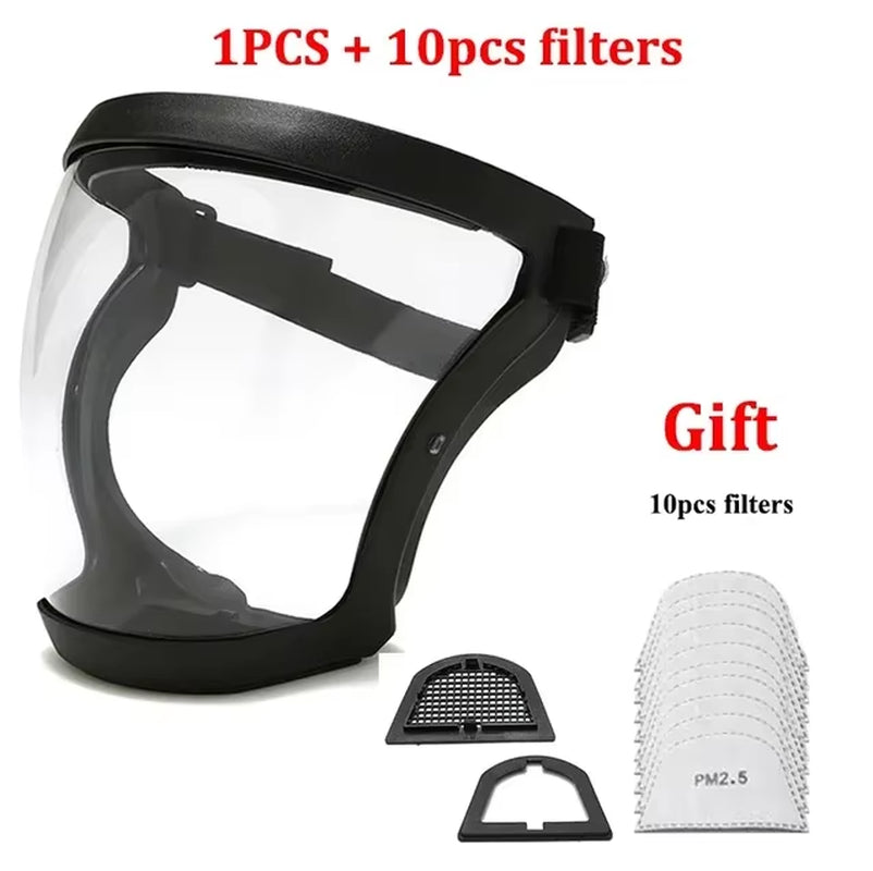 Work Protection Mask Full Face Protector Shield Transparent Facial Protector Face Protective Screen Kitchen Accessories Gadgets